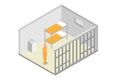 Isometric prison cell. Vector jail, Incarceration concept. Royalty Free Stock Photo