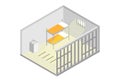 Isometric prison cell. Vector jail, Incarceration concept. Royalty Free Stock Photo