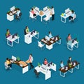 Isometric Professional Support Workers Set