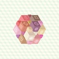Isometric projection infographic array of cubes Royalty Free Stock Photo