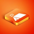 Isometric Protest camp icon isolated on orange background. Protesting tent. Vector