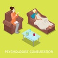 Isometric Psychologist Consultation. Woman on Psychotherapy