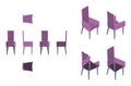 Isometric purple armchair