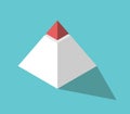 Isometric pyramid, red top Royalty Free Stock Photo