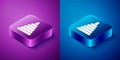 Isometric Pyramid toy icon isolated on blue and purple background. Square button. Vector Royalty Free Stock Photo