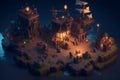 Isometric Pirete Cova RPG Scene Unreal Engine Dark Background generated by Ai