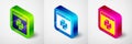 Isometric Python programming language icon isolated on grey background. Python coding language sign on browser. Device Royalty Free Stock Photo