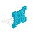 Isometric QR code icon Royalty Free Stock Photo