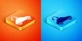 Isometric Radio controlled car toy icon isolated on orange and blue background. Control remote car toy. Vector Royalty Free Stock Photo