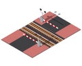 Isometric railway barriers