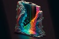 Isometric rainbow fountain frozen in glass