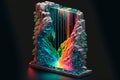 Isometric rainbow fountain frozen in glass Royalty Free Stock Photo