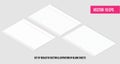 Isometric Realistic vector illustration of blank sheets of square and lined paper from a block. Easily editable mockup vector