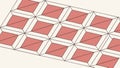 Isometric Rectangular Grid Pattern, Structured Geometric Background, vector design Generative AI Royalty Free Stock Photo