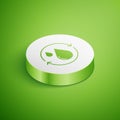 Isometric Recycle clean aqua icon isolated on green background. Drop of water with sign recycling. White circle button Royalty Free Stock Photo