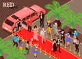 Isometric Red Carpet Composition