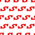 Isometric red dollar signs seamless pattern. Vector 3d icon illustration Royalty Free Stock Photo