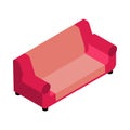 Isometric Red Sofa Composition