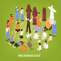 Isometric Religious Cult Background