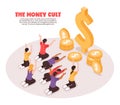 Money Cult Isometric Background Royalty Free Stock Photo