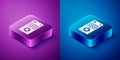 Isometric Remote control icon isolated on blue and purple background. Square button. Vector Illustration Royalty Free Stock Photo