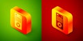 Isometric Remote control icon isolated on green and red background. Square button. Vector Illustration Royalty Free Stock Photo