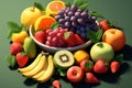 Isometric rendering of fruits, infusing them with creative perspective