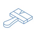 Isometric repair construction color paint brush work tool and equipment linear style icon design