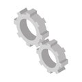 Isometric repair construction gears cogwheels mechanic work tool and equipment flat style icon design