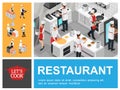 Isometric Restaurant Cooking Process Composition Royalty Free Stock Photo