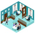 Isometric Restaurant Dining Room Concept