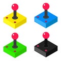 Isometric retro joysticks set. Game pad icon. Video game controller Royalty Free Stock Photo