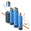 Isometric Reverse Osmosis Removes Contaminants from Unfiltered Water. Purification of Drinking Water at Home. Reverse