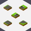 Isometric Road Set Of Rightward, Underground, Down And Other Vector Objects. Also Includes Underground, Down, Road