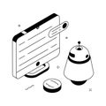 Isometric robot coding concept showing artificial intelligence programming Royalty Free Stock Photo