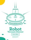 Isometric Robot Vacuum Cleaner Isolated on White. Smart Cleaning Technology