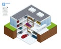 Isometric robot valet parking cars. Outdoor valet parking robot. Automated parking systems for cars Underground parking