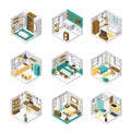 Isometric room set Royalty Free Stock Photo