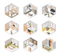 Isometric room set Royalty Free Stock Photo