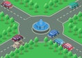 Isometric roundabout road