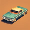 Isometric 1960s Car Vector Illustration - Chevrolet Impala