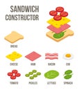 Isometric sandwich ingredients