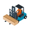 Isometric Sawmill Forklift Composition