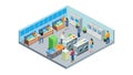 Isometric School Classroom: Engaging Learning Environment, vector design Generative AI Royalty Free Stock Photo