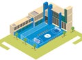 Isometric School With Football field