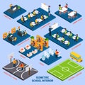 Isometric School Interior Royalty Free Stock Photo