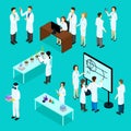 Isometric Scientists Characters Set