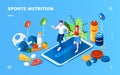 Isometric screen for sport, healthy nutrition app