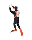 Isometric Scuba Diver Composition Royalty Free Stock Photo