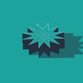 Isometric Sea urchin icon isolated on green background. Vector. Royalty Free Stock Photo